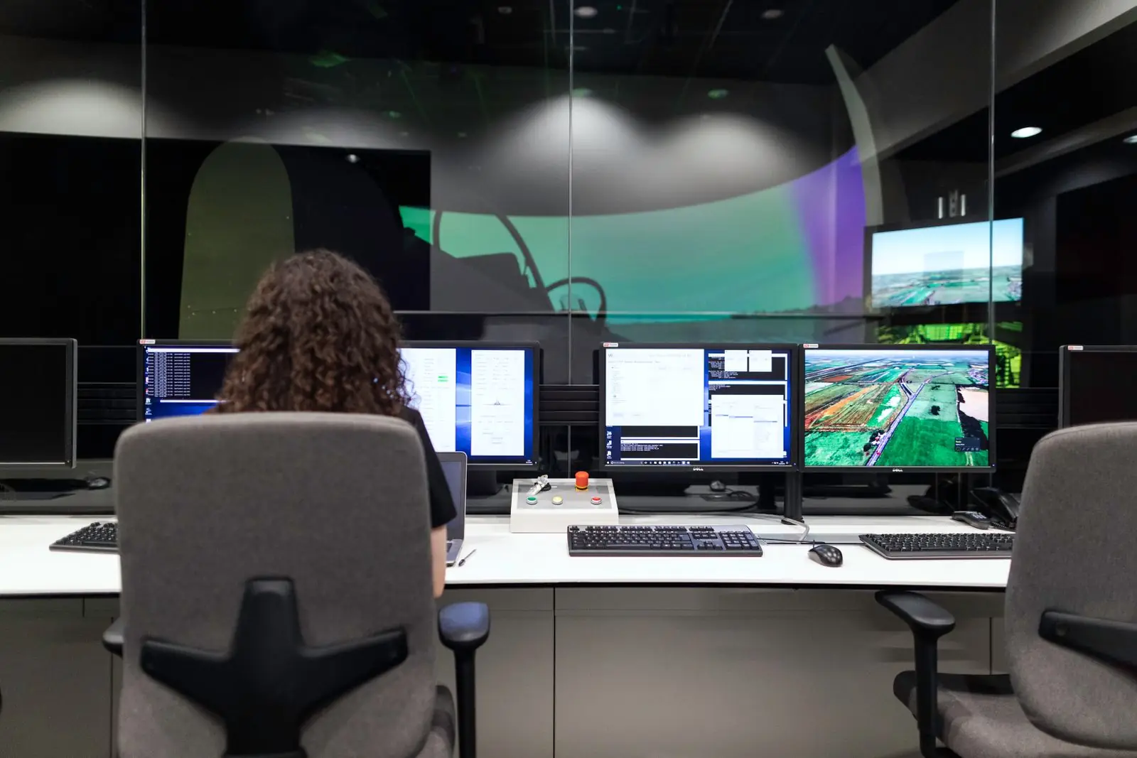 Operations room with live monitoring screens